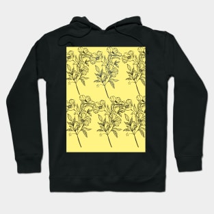 line detail yellow flowers Hoodie